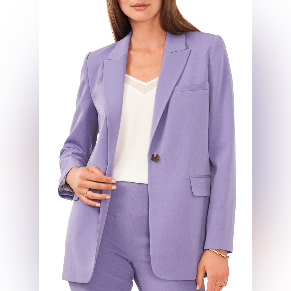 1.STATE Single Button Relaxed Blazer in Twilight Purple